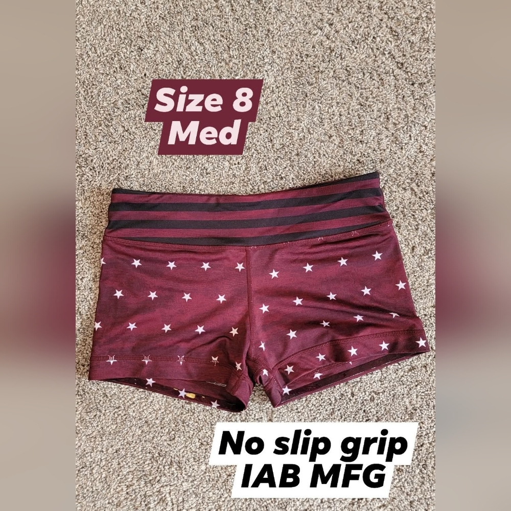 IAB MFG Women's Star Print Shorts - Burgundy and Black